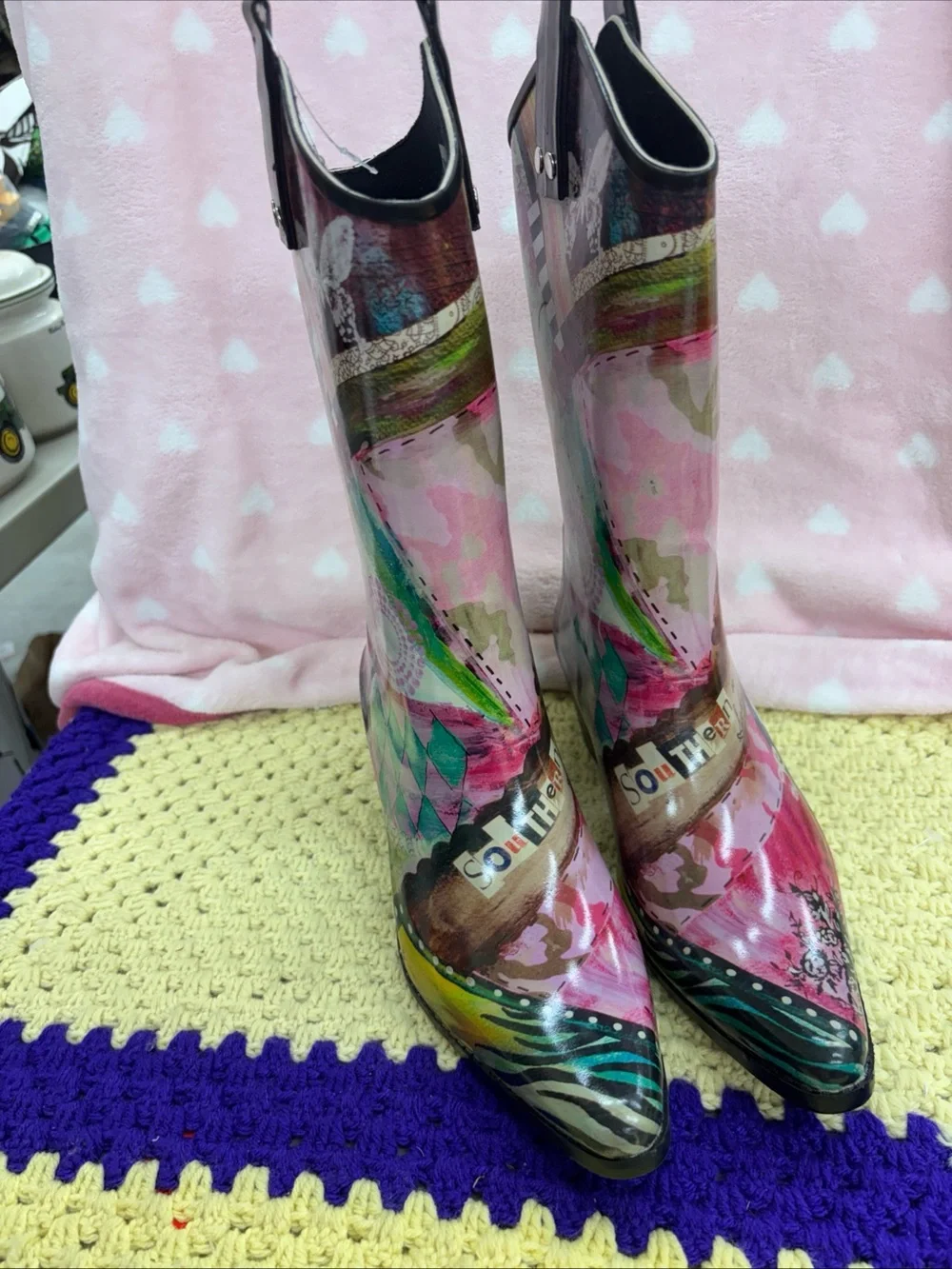 Rain Bops by Beehive Cowgirl rain boots women size 7-NWOT